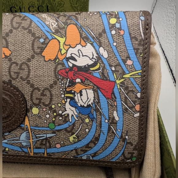 GG Supremw Gucci x Disney Donald Duck Continental Wallet W Certificate Of Auth. - Picture 10 of 16